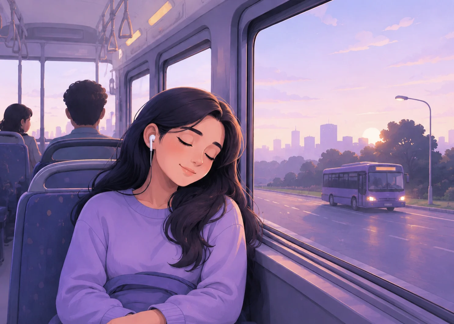 Passenger sleeping peacefully while travelling
